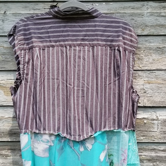 Boho Chic Sleeveless High Low Dress Upcycled - Picture 6 of 7